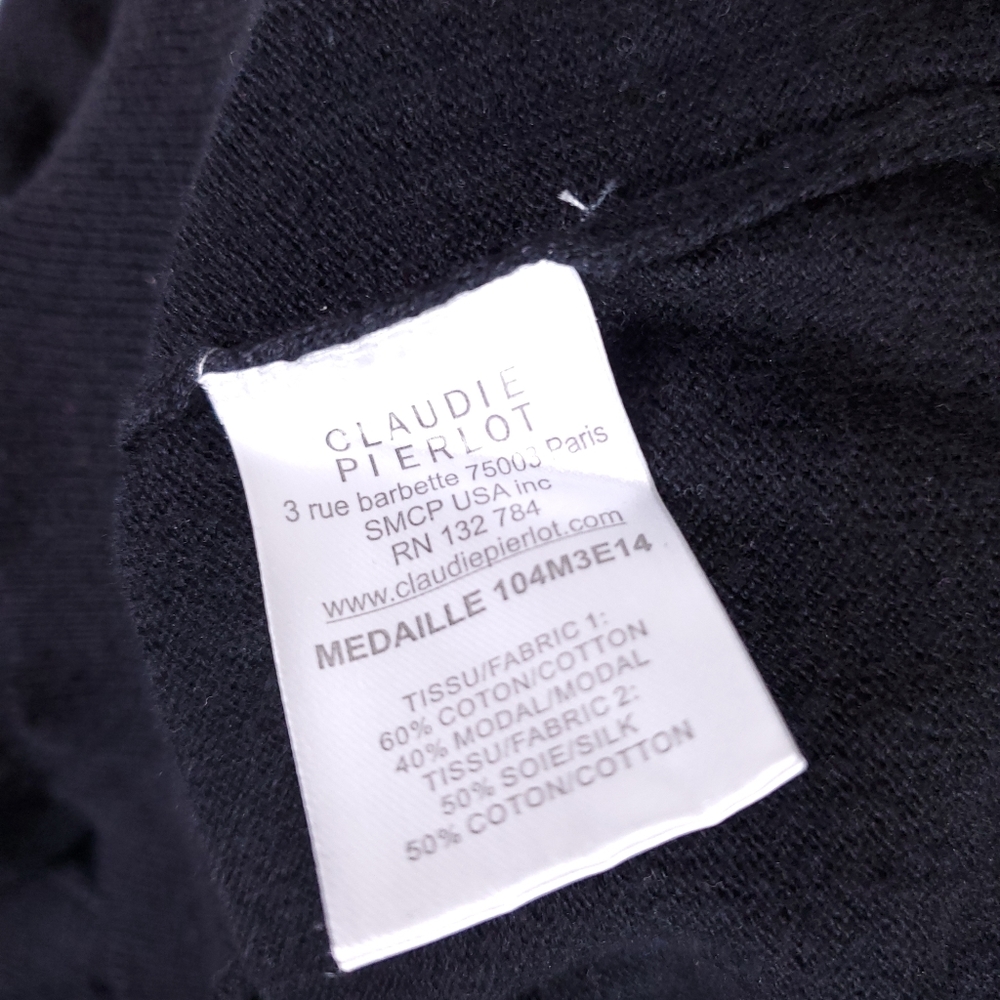 Claudie Pierlot Black Lace Long Sleeve Top - Picture 8 of 8